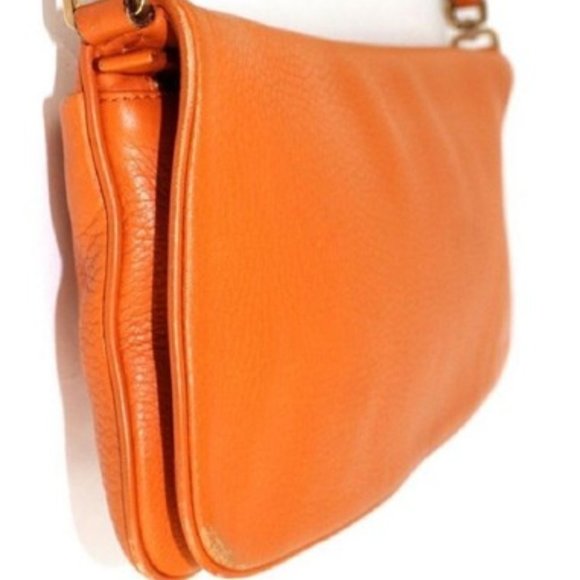 Prada Style Purse With Orange Leather Canvas Strap Messenger Bag - Picture 9 of 12